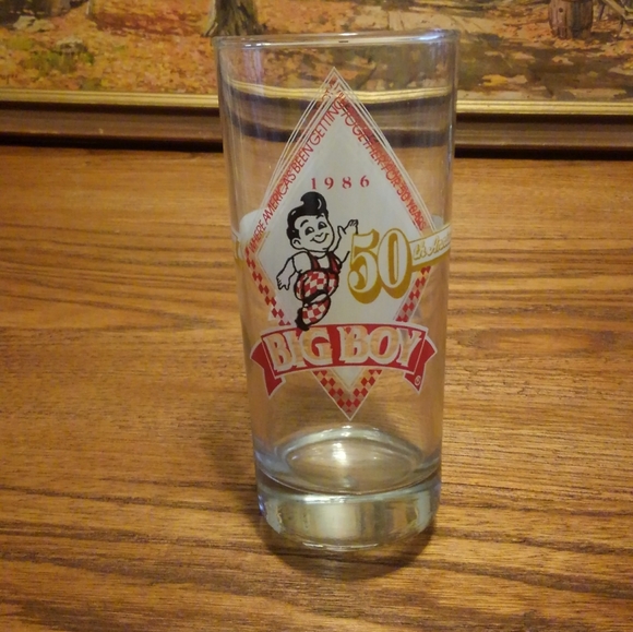 Big Boy 🍔 Vtg 1986 Glass Cup 80s 50th Anniversary - Picture 8 of 11